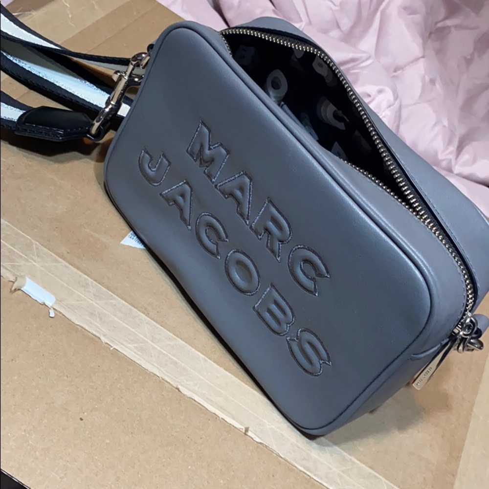 Marc Jacobs Gray Embossed Logo Crossbody Bag